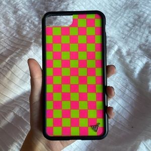 Wildflower 6/7/8 plus Neon Checkered iPhone Case